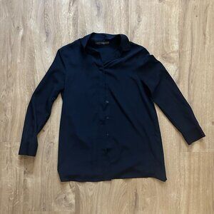 All Saints button-up shirt in dark navy blue - 0